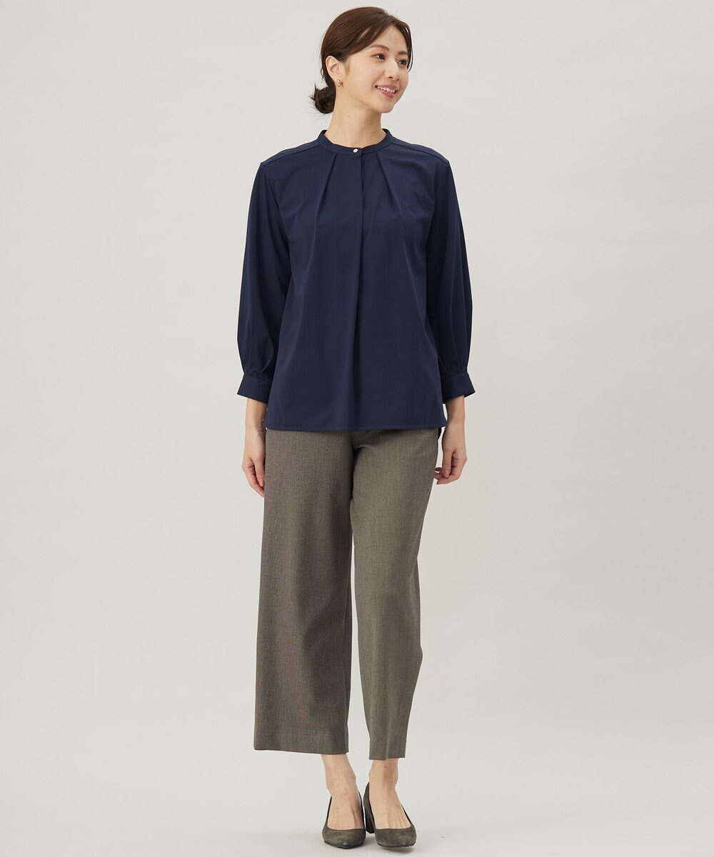 J.PRESS LADIES L シャツジャージー バンドカラー カットソー 