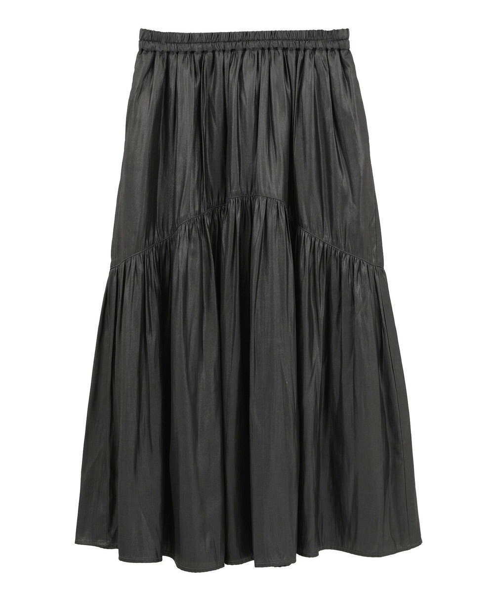 AMERICAN HOLIC 【選べる丈】チンツ加工ティアードスカート 