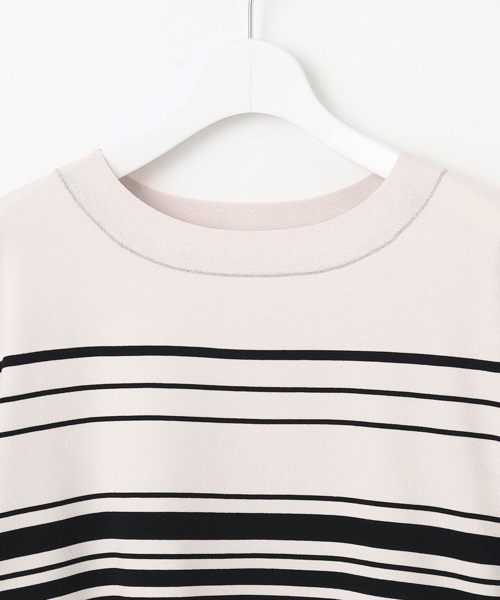 J.PRESS LADIES 【洗える】RAYON ELITE STRETCH ボーダー ニットT 