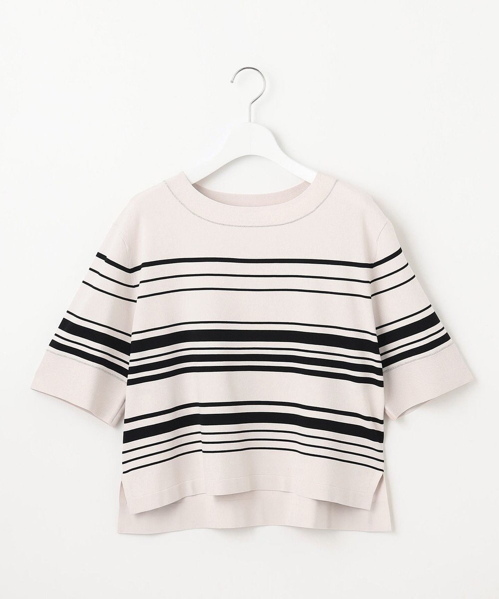 J.PRESS LADIES 【洗える】RAYON ELITE STRETCH ボーダー ニットT 