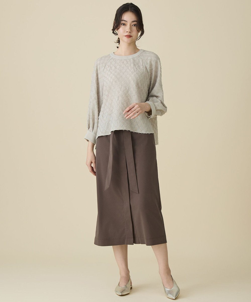 自由区 L ブラッシュドコットンサテンナロー スカート 