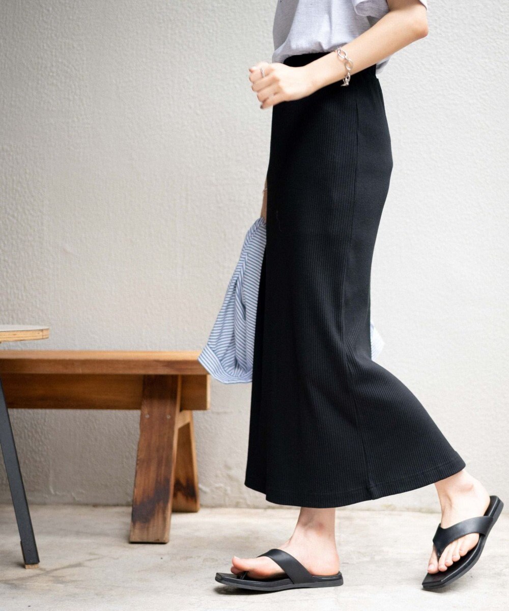 WEGO カラーリブイージーロングスカート 