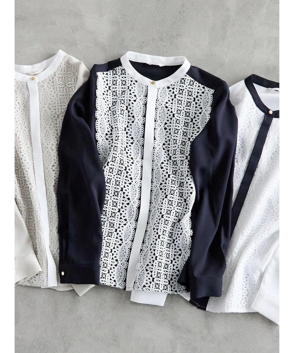 Te chichi 【WEB限定カラーあり】フロントレースブラウス 