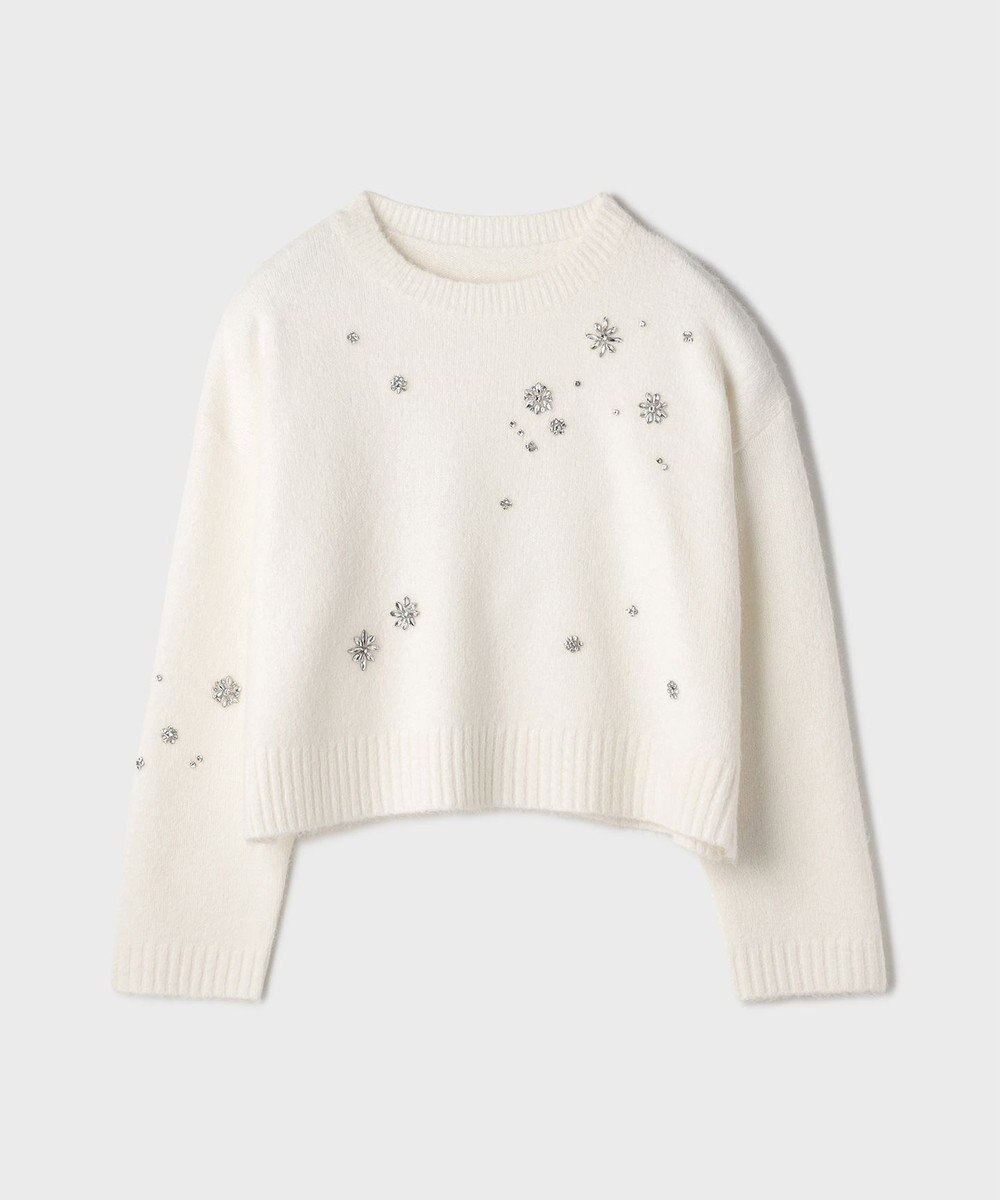 GRACE CONTINENTAL ビジューニットトップ 