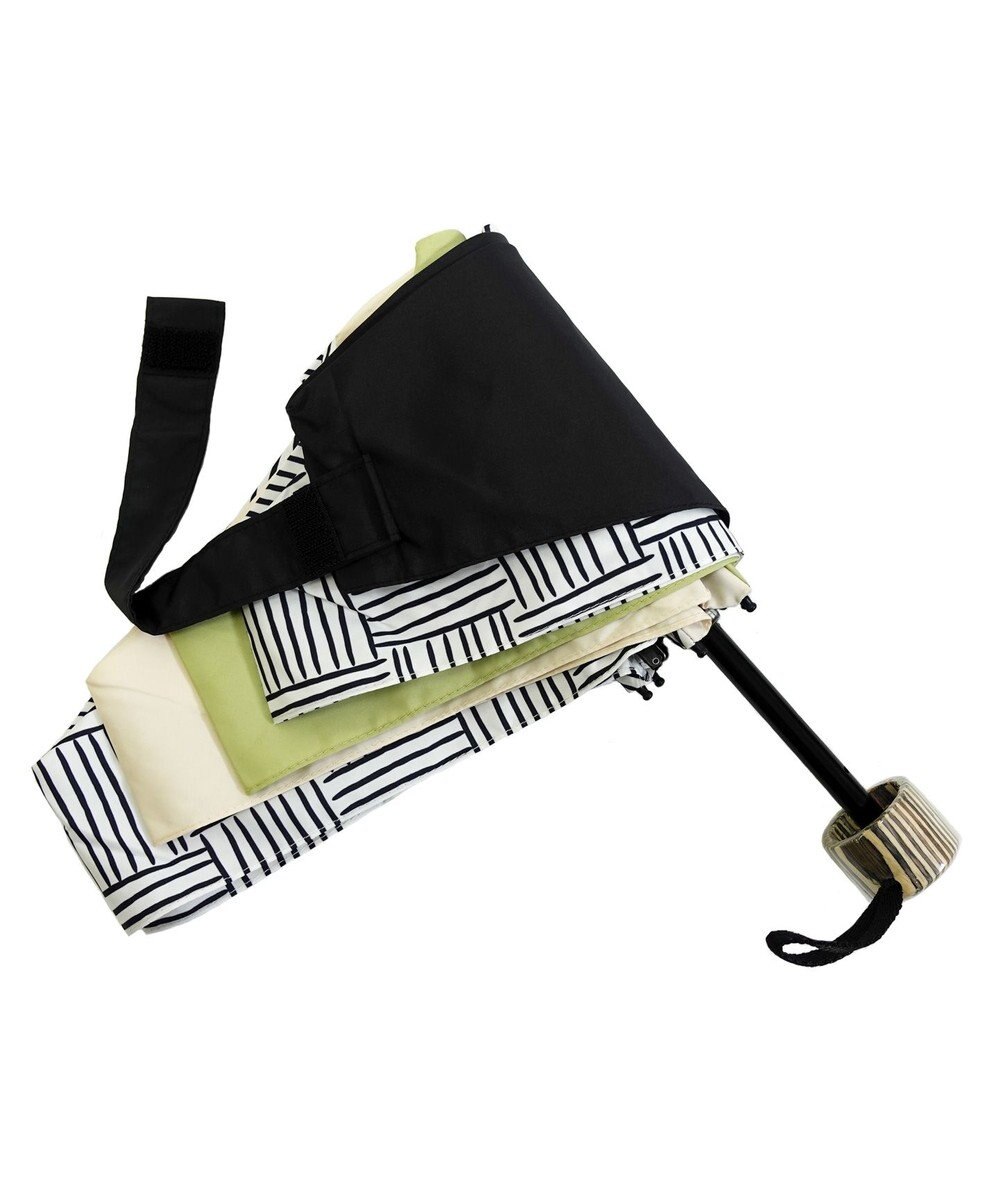 +RING 【UVカット95%以上】【UPF50＋】プラスリング レディース向け 晴雨兼用 折傘 BLK/WHT T1307 