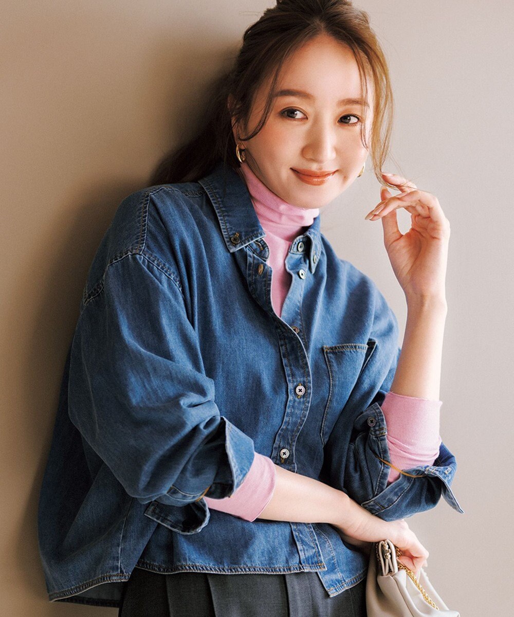 UNFILO 【暖かさ＆着心地の良さで大ヒット】コットンカシミヤ タートルネックカットソー 