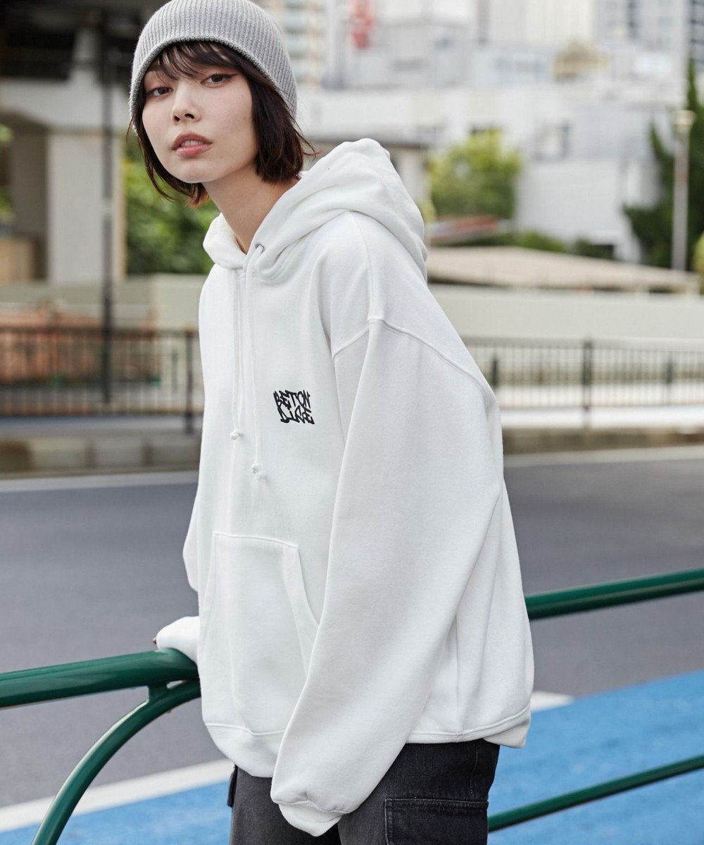 WEGO 【裏起毛/ユニセックス着用ITEM】リラックスフィットグラフィックパーカー 