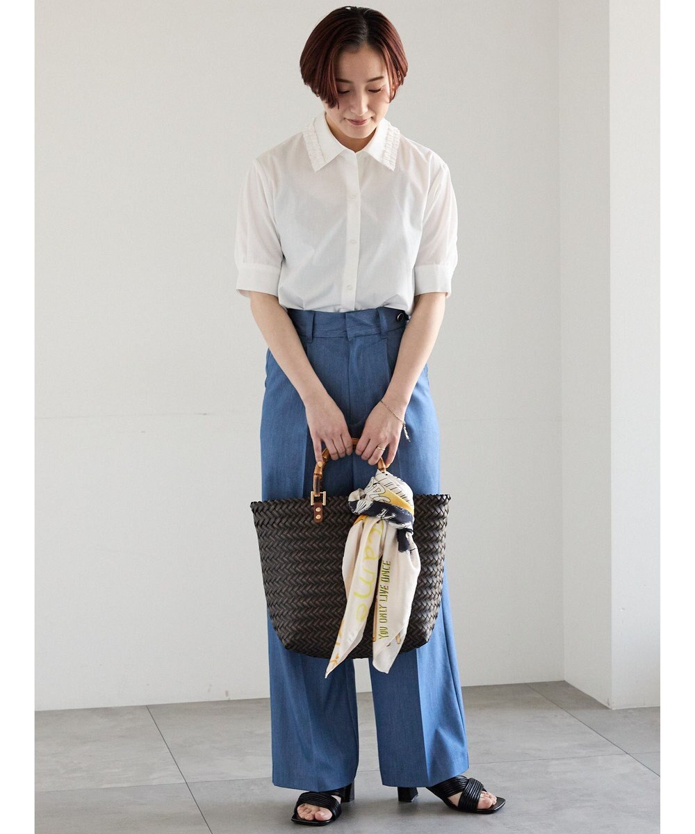 Te chichi ミニフリルトリムカラーブラウス 