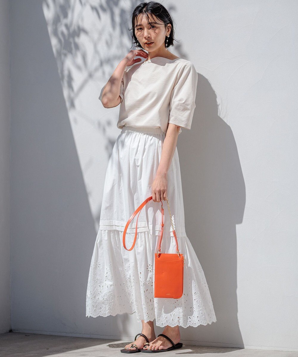 23区 【SLOW/一部店舗限定】フラワーエンブロイダリー スカート 