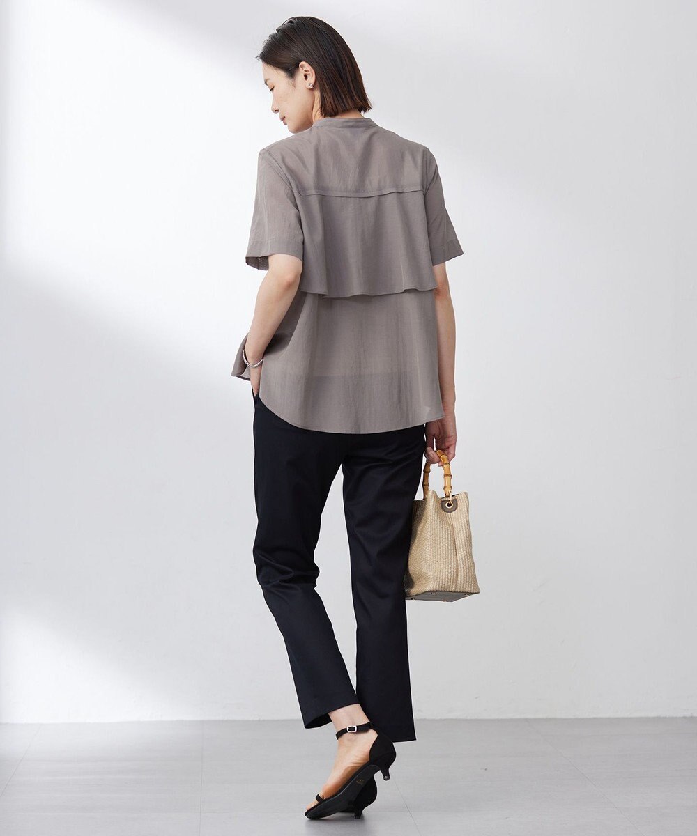 J.PRESS LADIES 【WEB限定カラーあり・洗える・速乾・接触冷感】リライムライトローン バックフリル ブラウス 