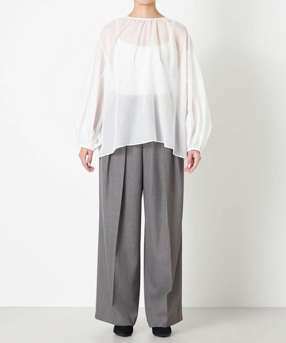 NAVE 【Nave】ブライトシアーボイル ギャザーブラウス 