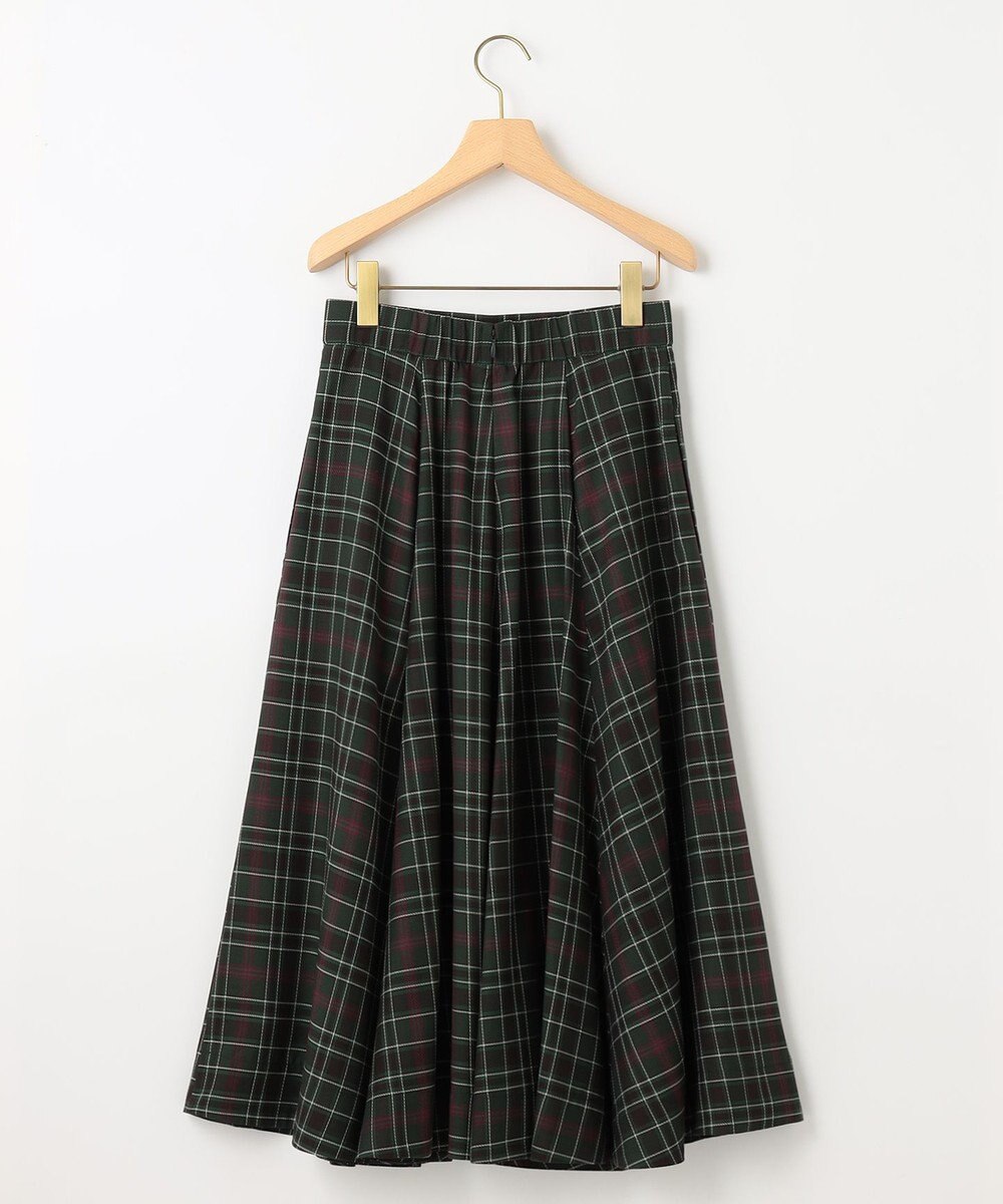 組曲 L シアーツイルチェック フレアスカート 