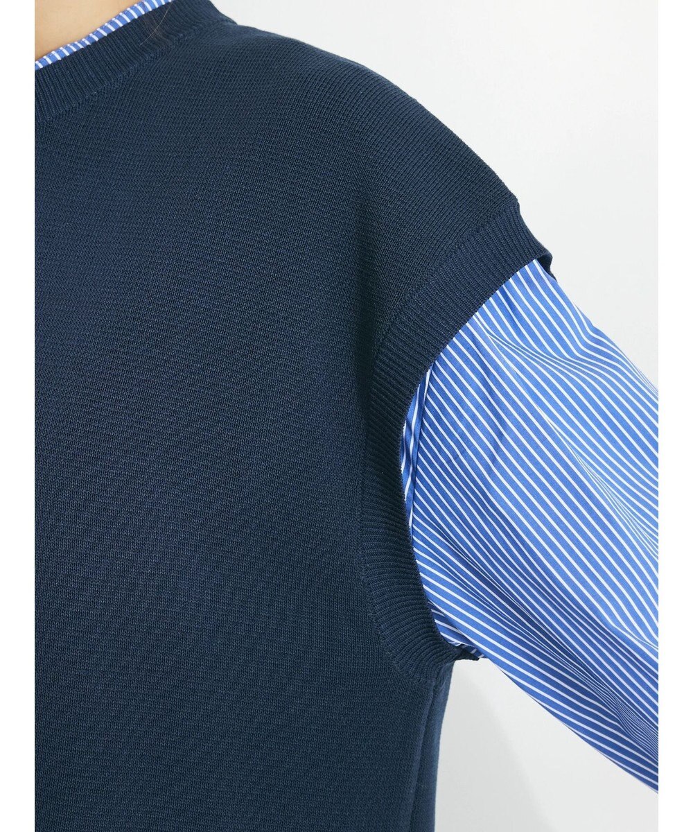 CRAFT STANDARD BOUTIQUE 【洗える】ニットベスト+シャツワンピース-SET 