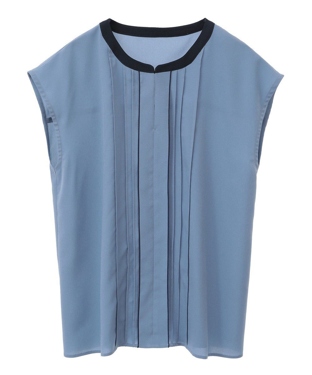 YECCA VECCA 配色タックデザインブラウス 