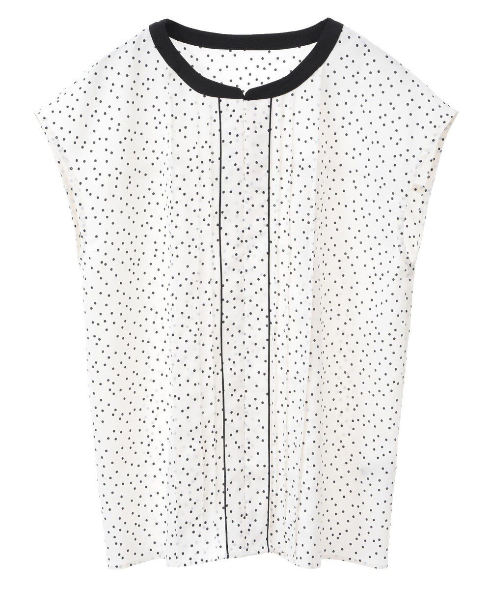 YECCA VECCA 配色タックデザインブラウス 