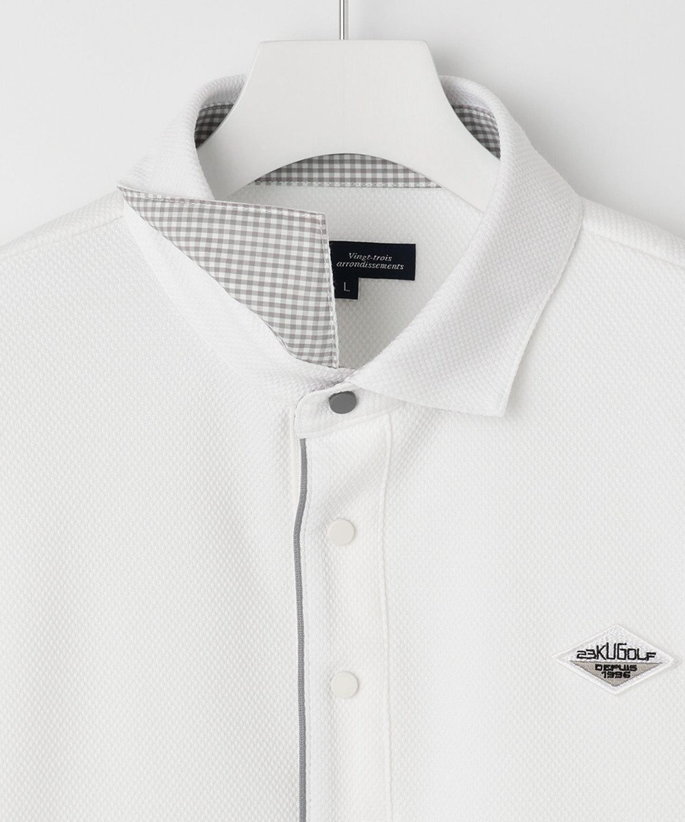 23区GOLF 長く愛せる定番人気！【MEN】【日本製】ハニカムカノコ 長袖ポロシャツ 