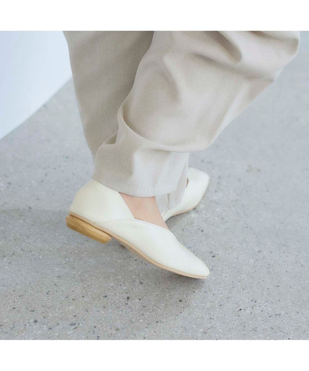 MODE ET JACOMO <carino>スクエアトゥフラットパンプス 