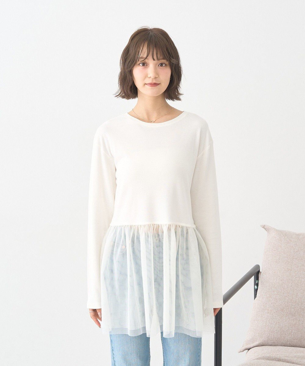 earth music&ecology 【吸湿発熱】あったかフェミニンインナー（チュールヘム） 