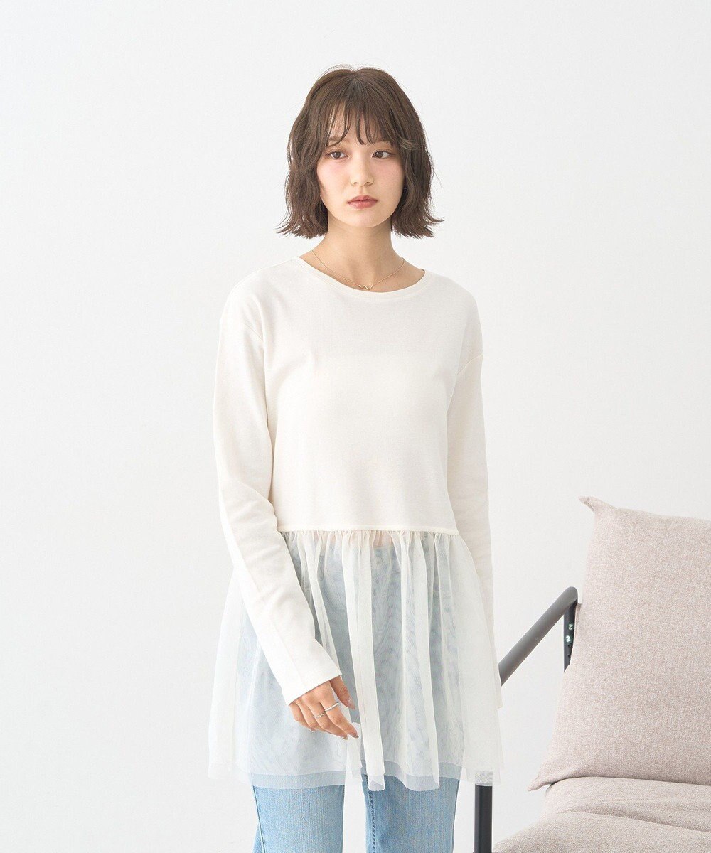 earth music&ecology 【吸湿発熱】あったかフェミニンインナー（チュールヘム） 