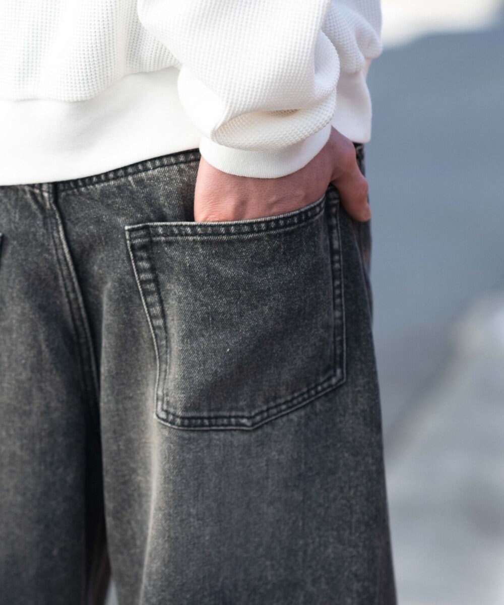 WEGO 【ユニセックス着用ITEM/SMLサイズ展開】カバーフィットバルーンデニムパンツ 