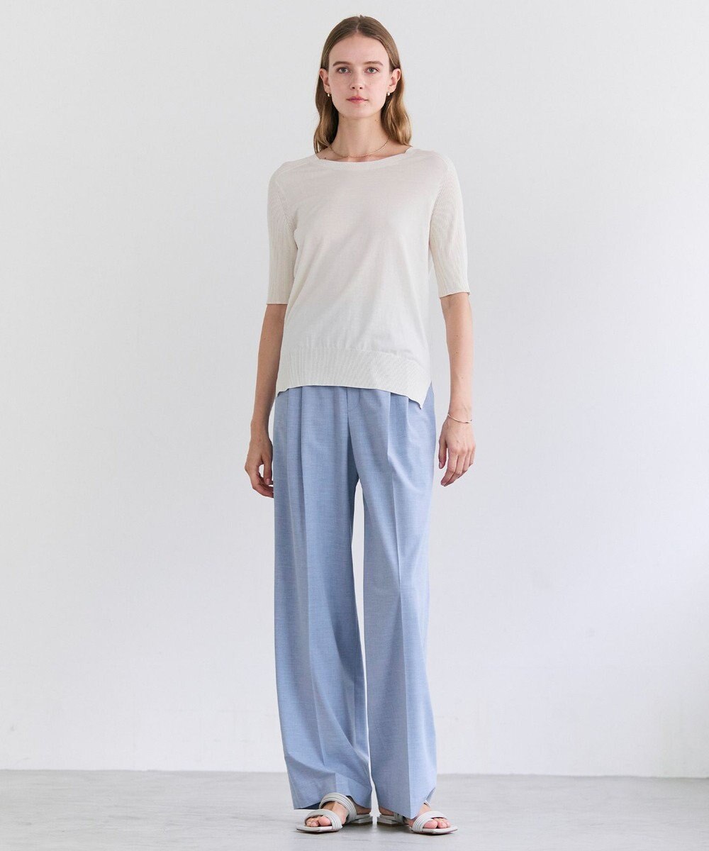 BEIGE， JULIE / コットンシルク 2WAY半袖ニット 