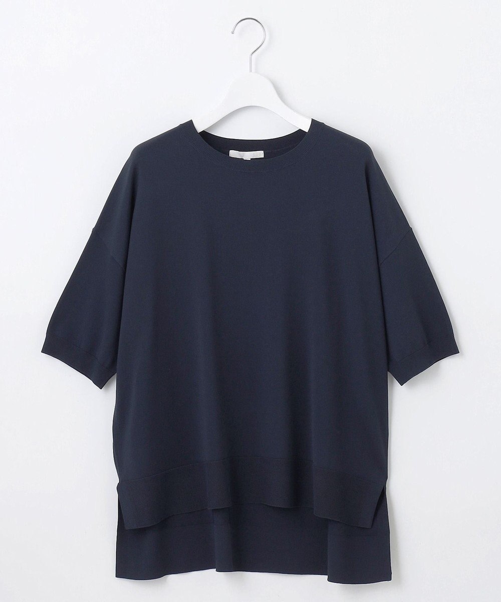 自由区 【接触冷感・UVカット・WEB限定カラーあり】クレープストレッチプルオーバー ニット 