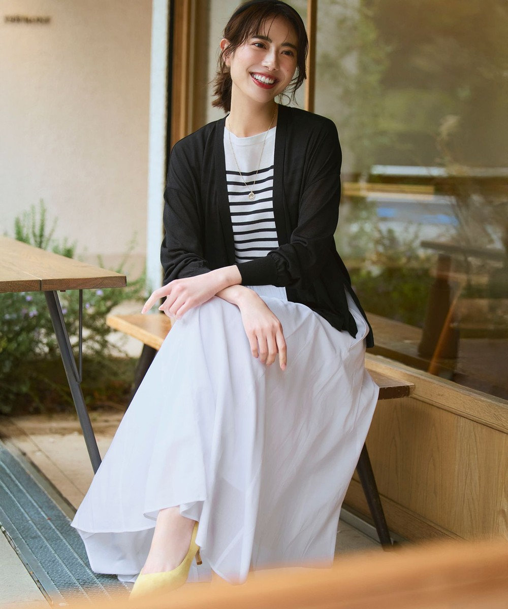 23区 ソフトボリューム ギャザーフレアスカート 