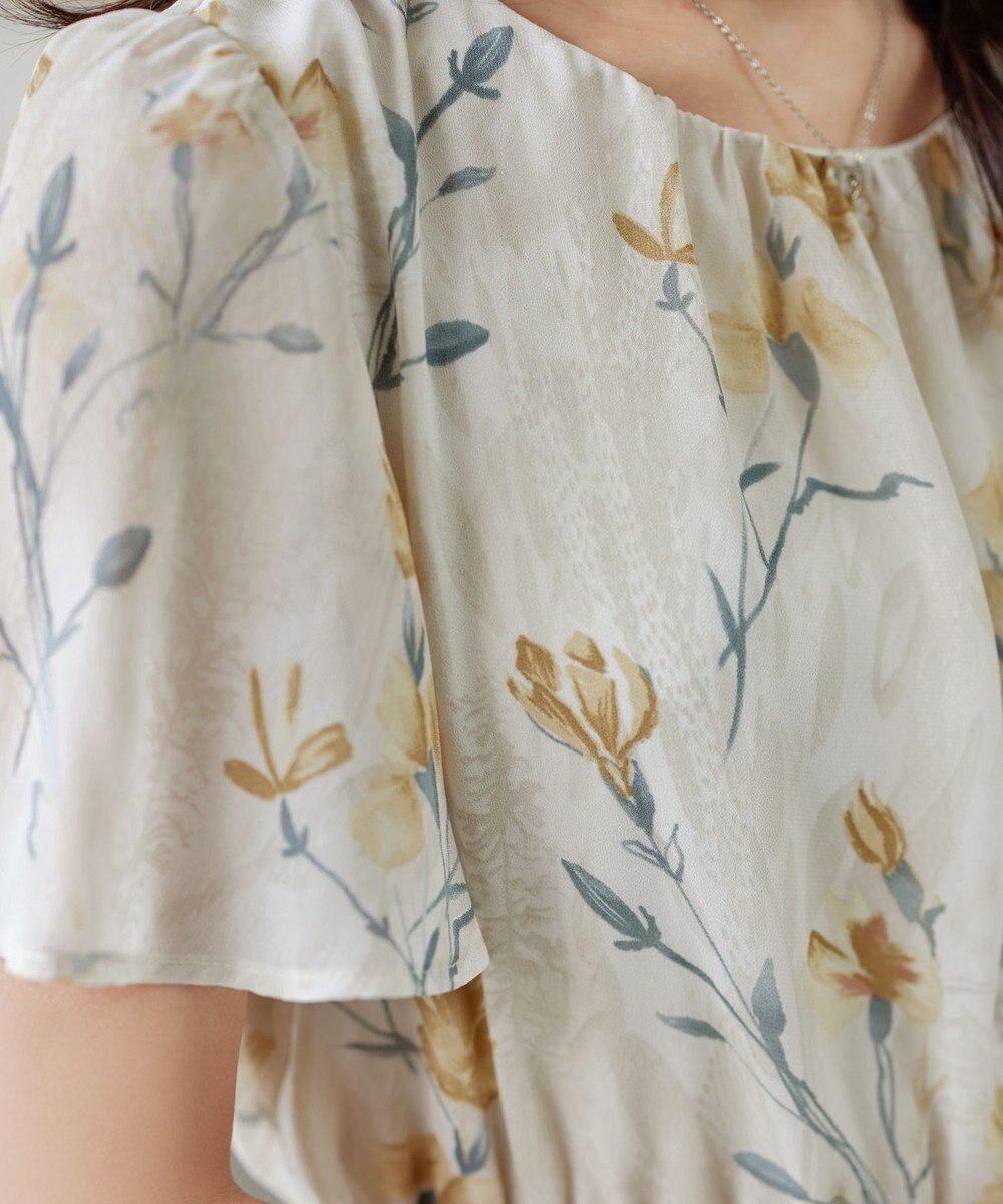 Tiaclasse 【小倉優子さん着用・洗える】大花柄シフォンワンピース 