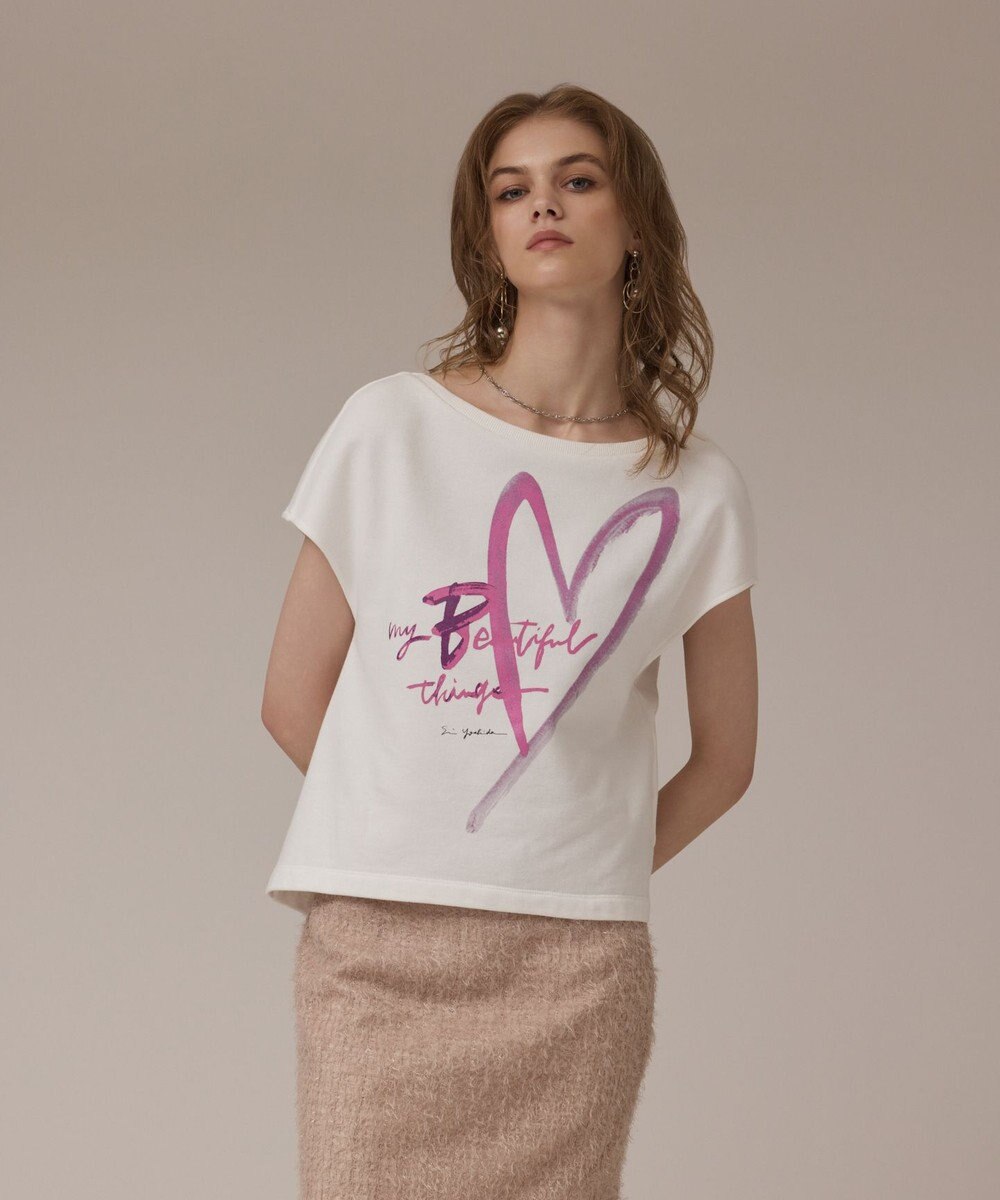 GRACE CONTINENTAL ハートプリント裏毛トップ 