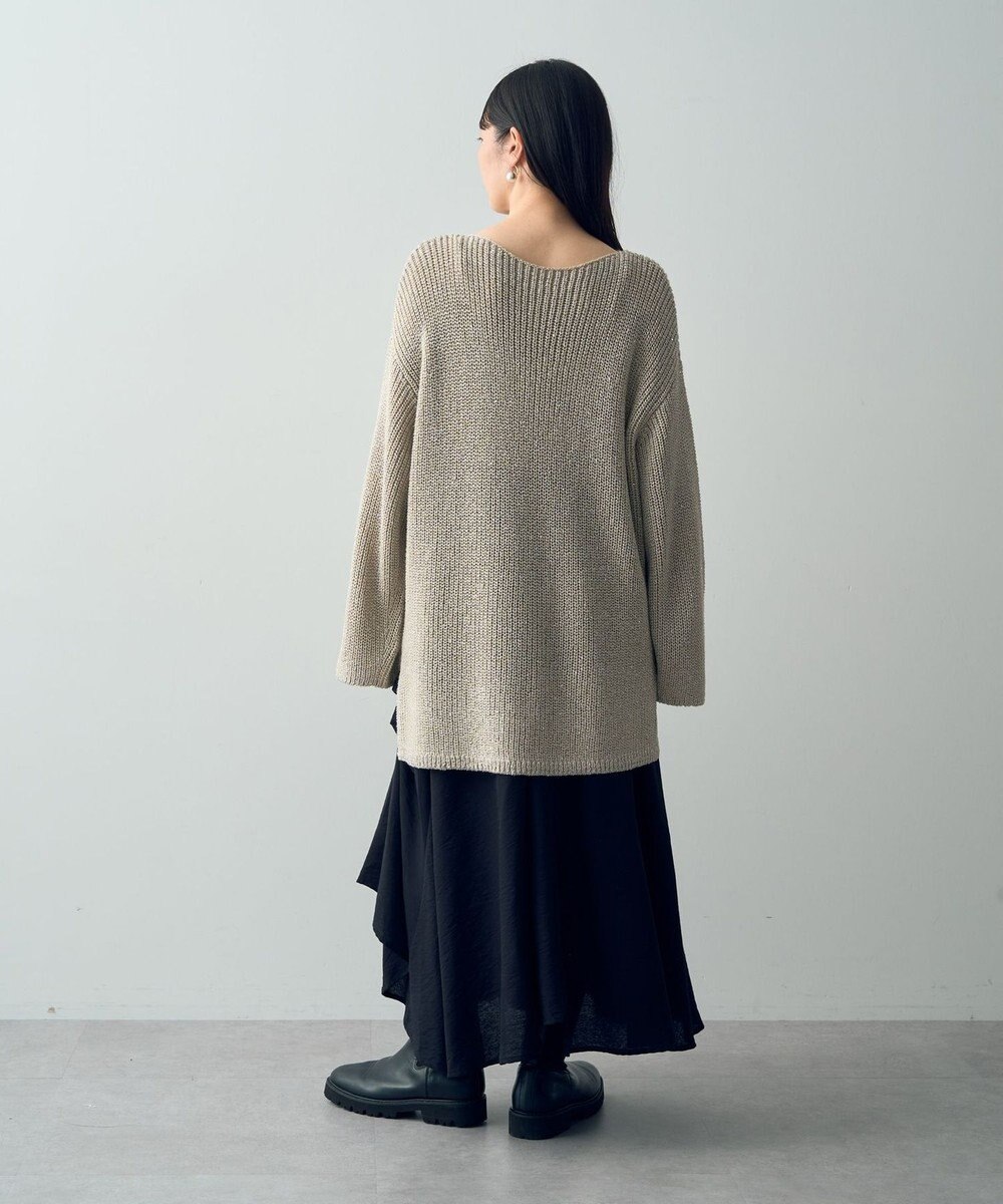 YECCA VECCA スパンコールボートネックニット 