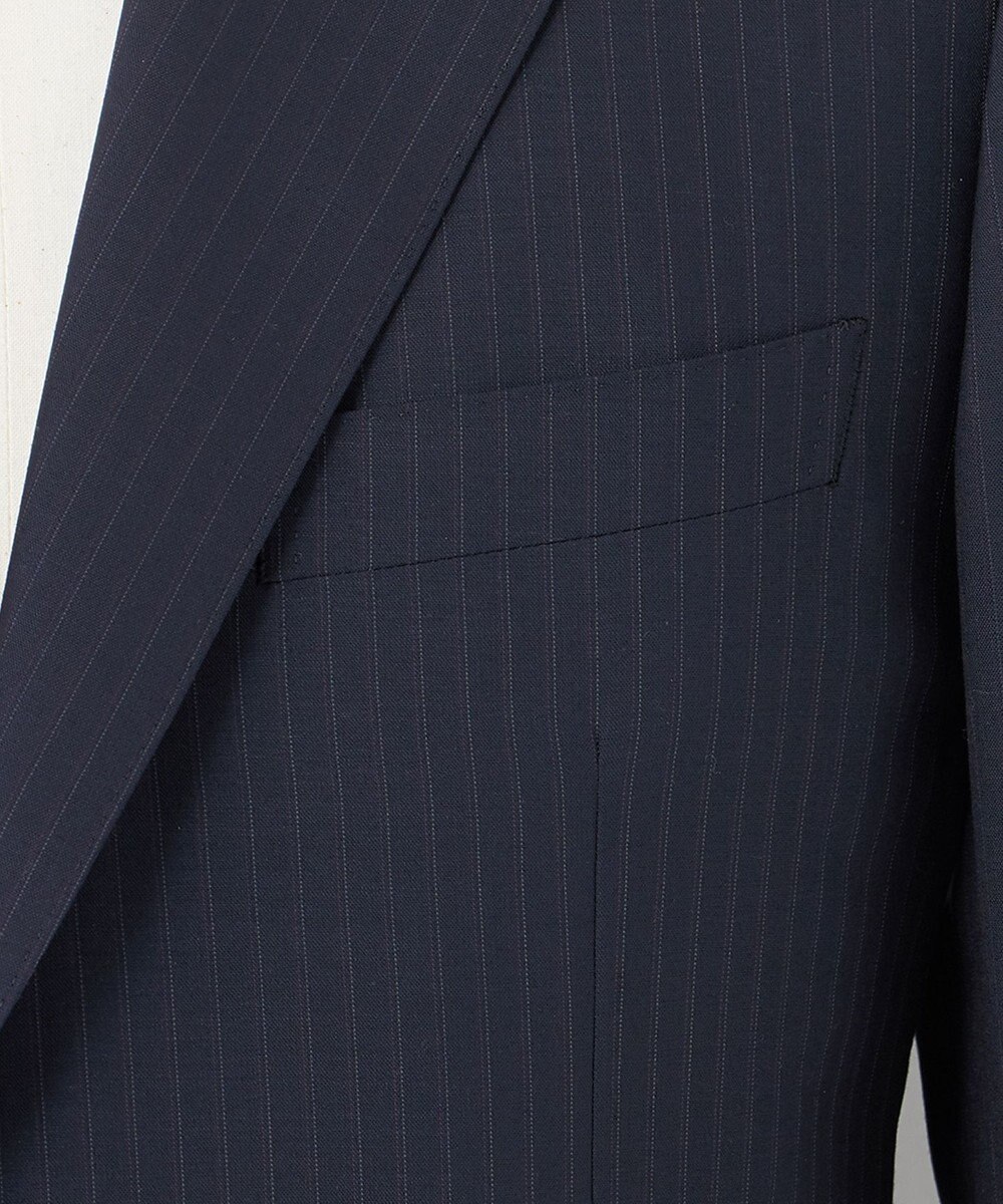 GOTAIRIKU 【御幸毛織】Superio160 ウールモヘヤシルクカシミヤ　スーツ（ネイビーストライプ） 
