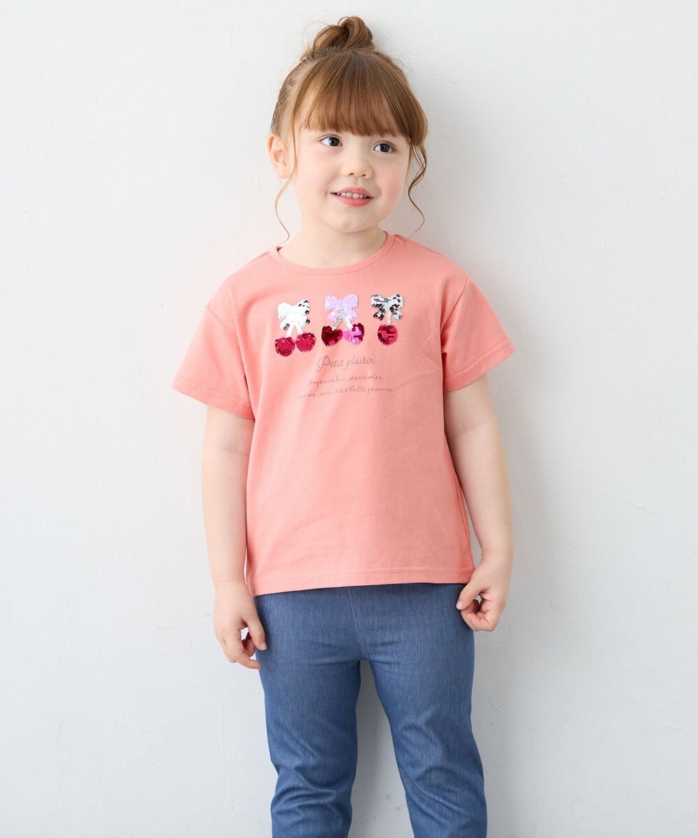 ANY KIDS 【綿100%】ドロップショルダーミラクルスパンコールTシャツ 