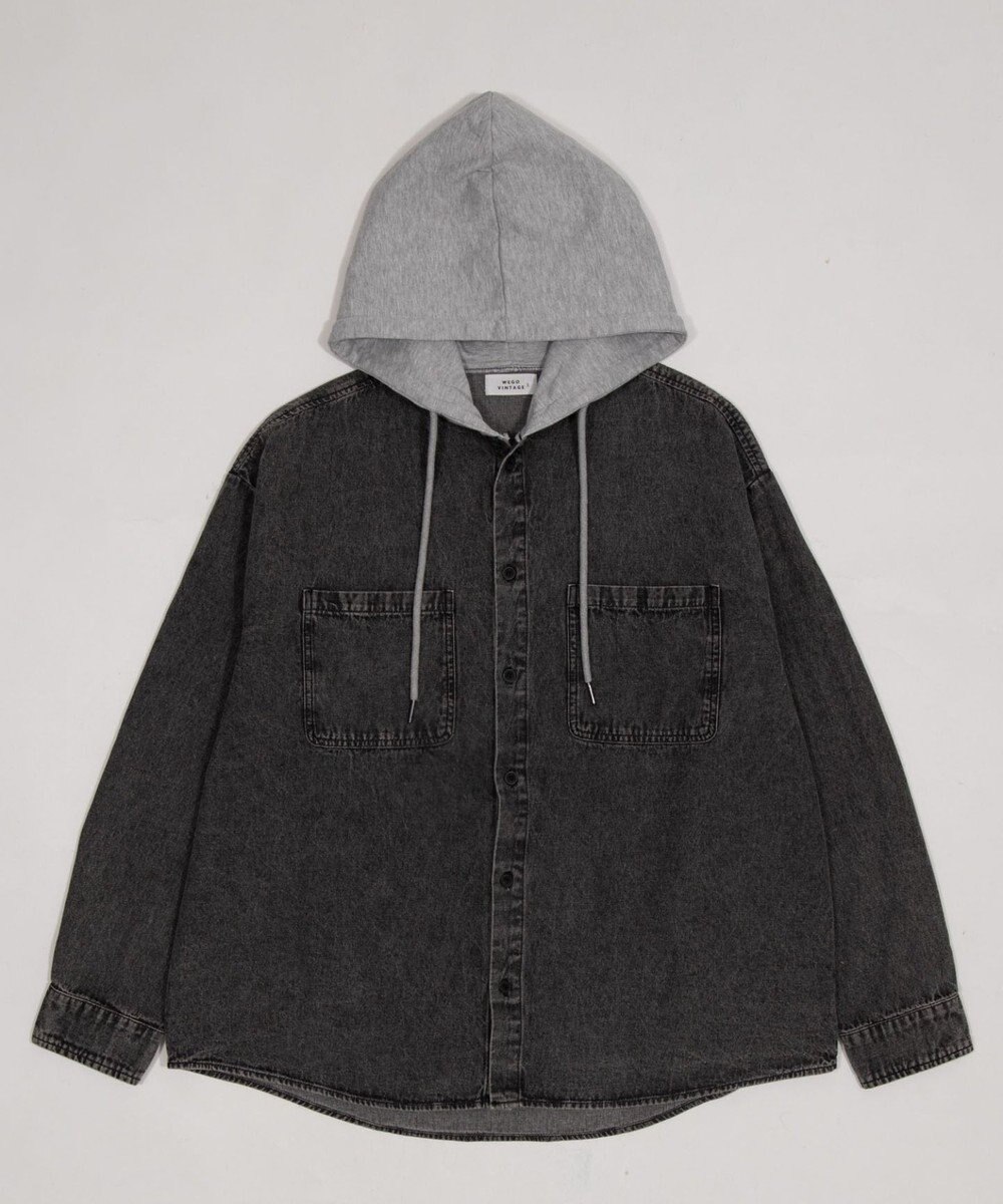 WEGO デニムフードシャツ（LS） 