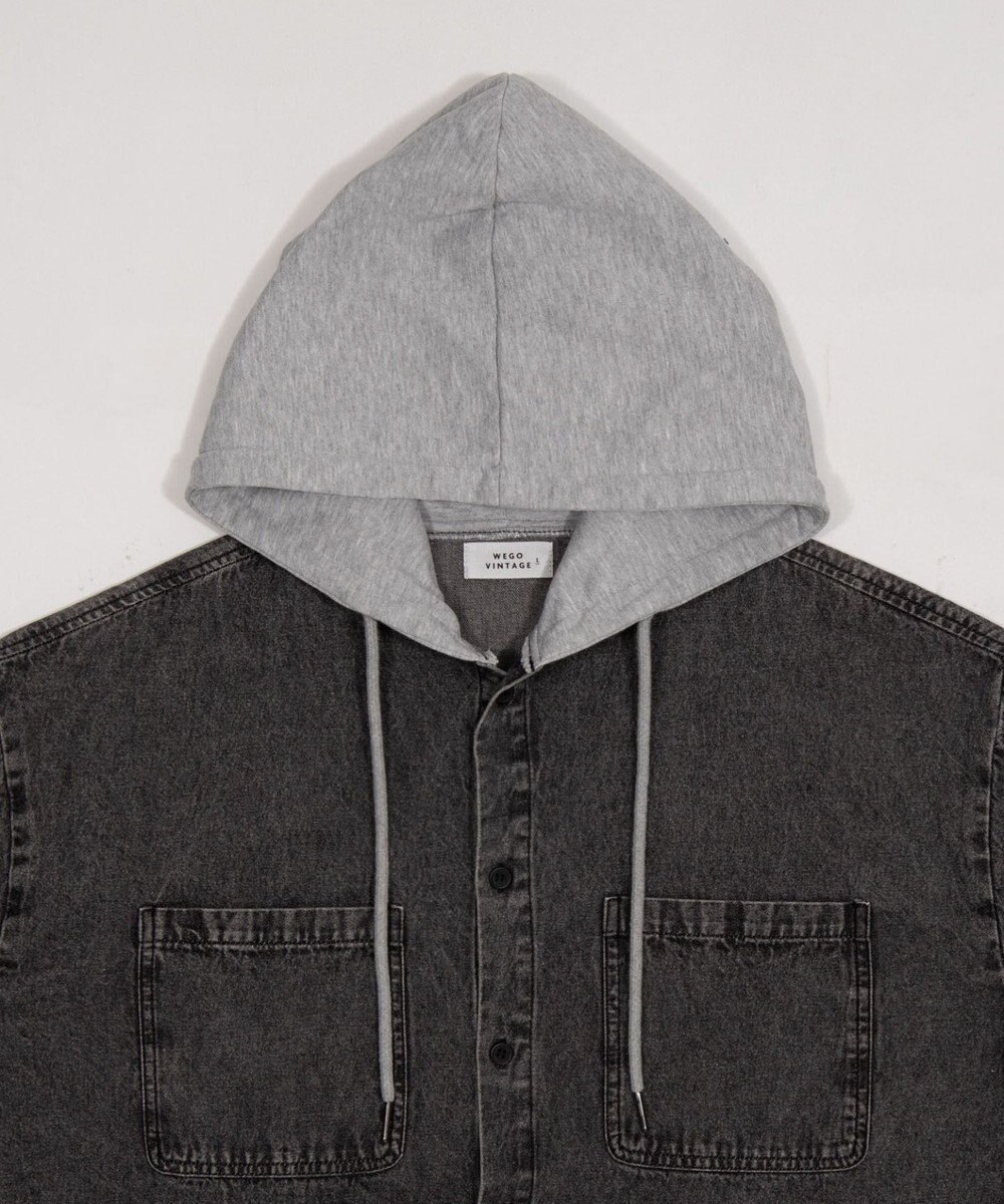 WEGO デニムフードシャツ（LS） 