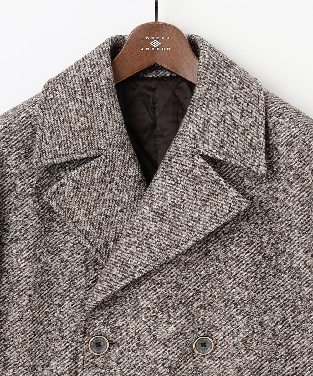 JOSEPH ABBOUD 【イタリア素材/軽量/中綿キルト裏地】ワイドカルゼ ウールジャージー コート 