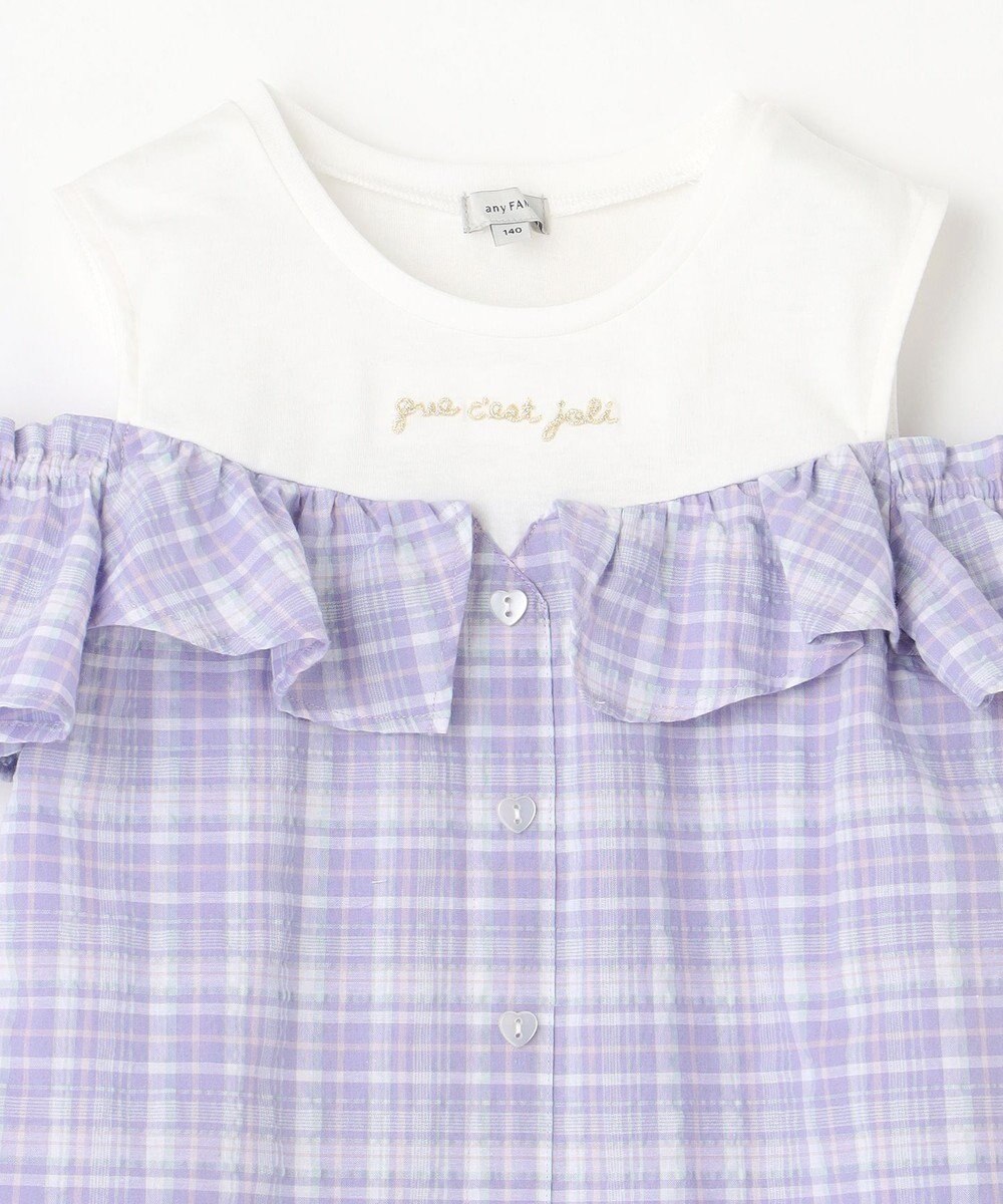 ANY KIDS オフショルダー フリル ブラウス 