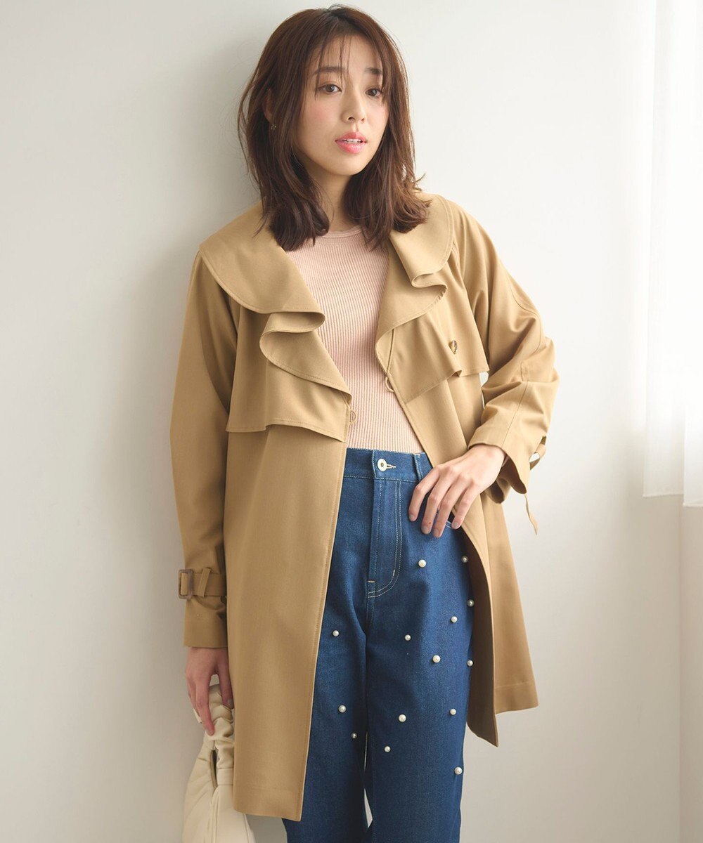 Feroux 【洗える】パフショルダーリブ ニット 