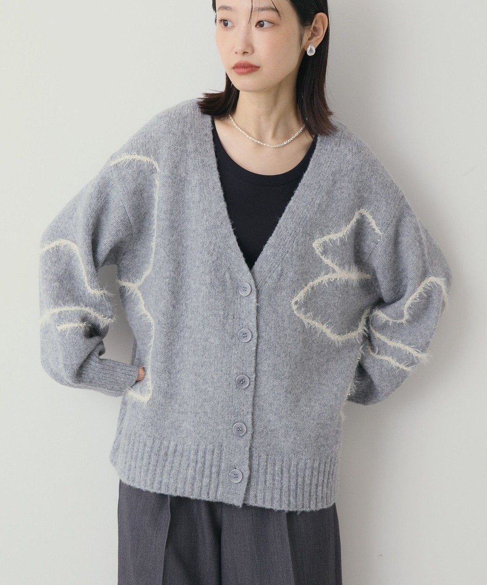 AMERICAN HOLIC ニュアンスライン柄Ｖネックカーディガン 