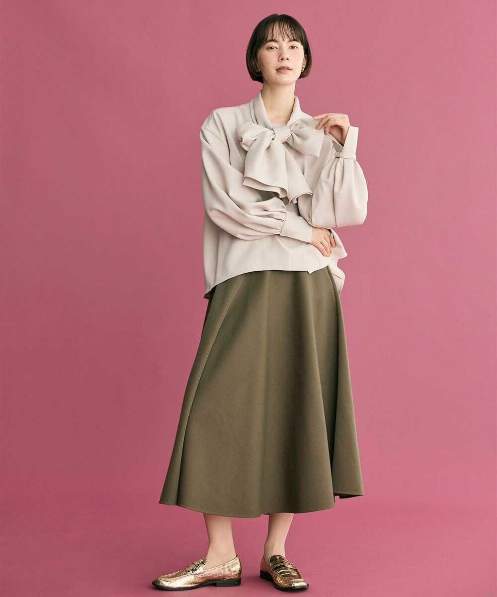 #Newans 【洗濯機可】ビックリボンパウダリーブラウス 