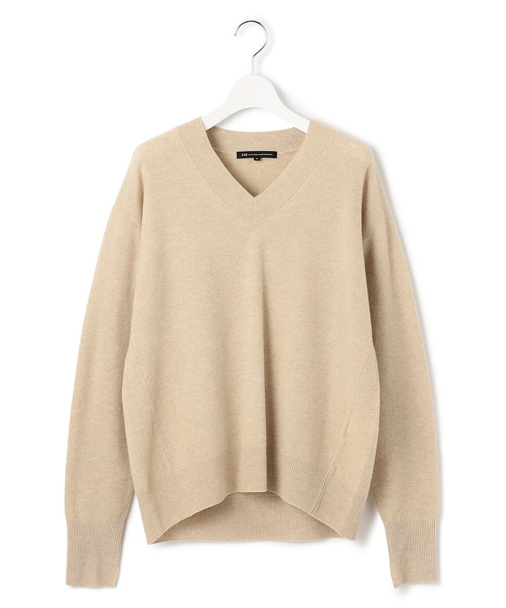 23区 L CARIAGGIウールカシミヤ Vネック ニット 
