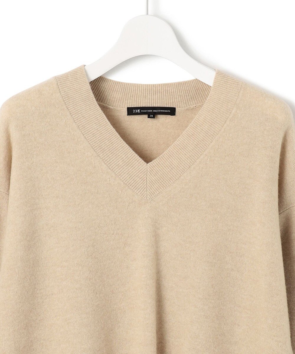 23区 L CARIAGGIウールカシミヤ Vネック ニット 