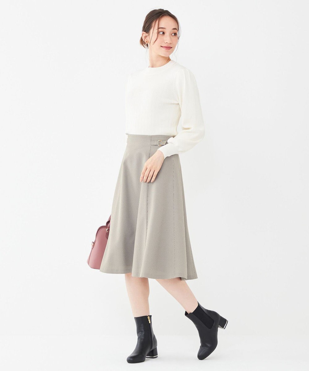 ANY SIS 【2WAY】リボン付き パフスリーブリブ ニット 