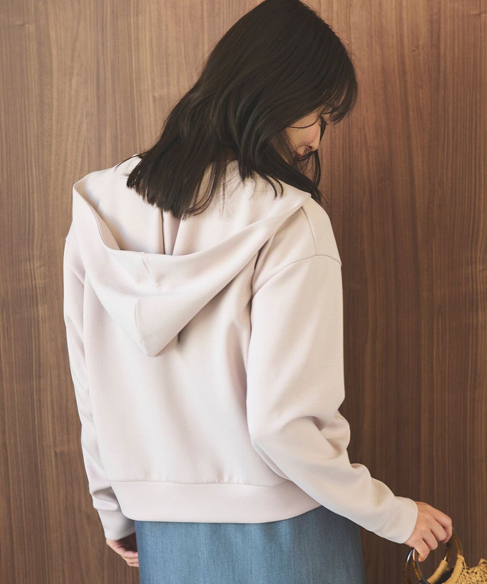 Feroux 【洗える】ダブルジップダンボールロゴ パーカー 