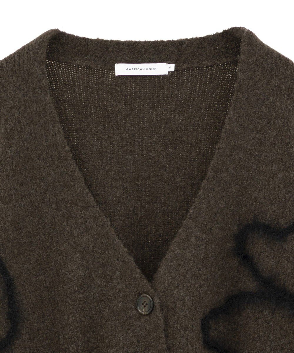 AMERICAN HOLIC ニュアンスライン柄Ｖネックカーディガン 