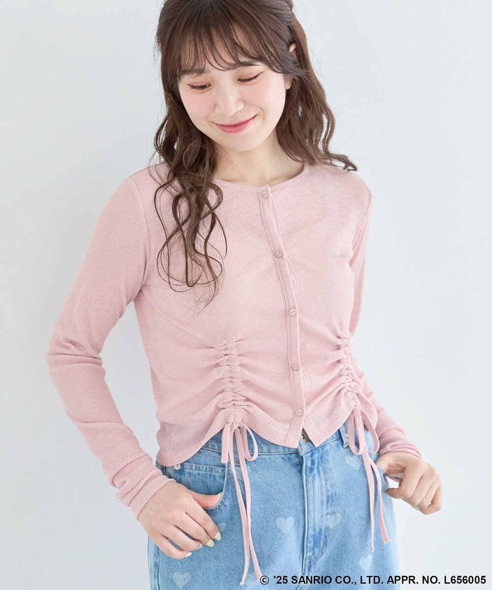 Green Parks チャーミーキティ／フロントギャザーシアーカーディガン 