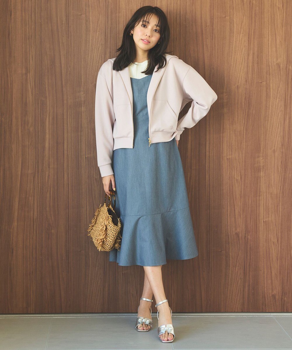 Feroux 【洗える】ダブルジップダンボールロゴ パーカー 