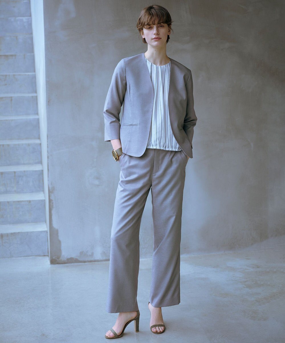 J.PRESS LADIES 【洗える】ランダムストライプ シアー プルオーバー カットソー 