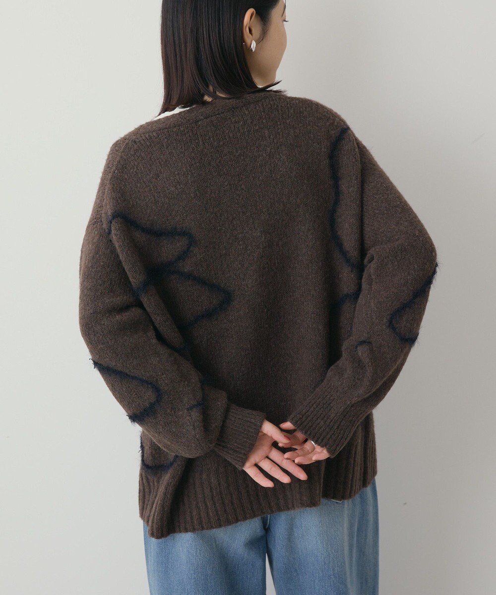 AMERICAN HOLIC ニュアンスライン柄Ｖネックカーディガン 