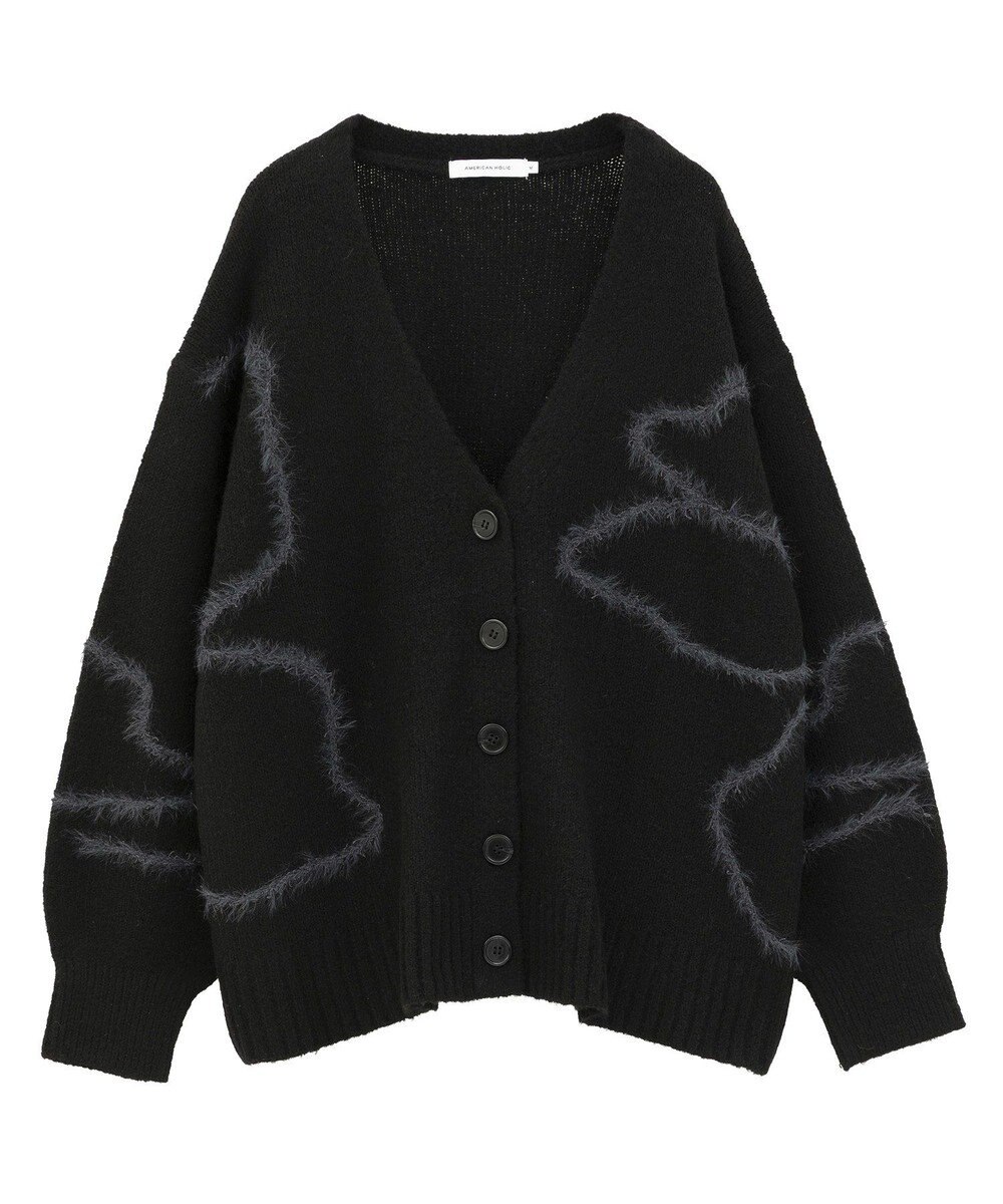 AMERICAN HOLIC ニュアンスライン柄Ｖネックカーディガン 