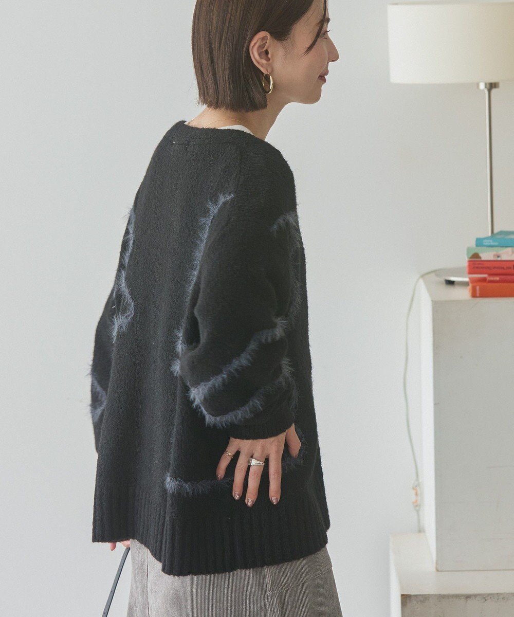 AMERICAN HOLIC ニュアンスライン柄Ｖネックカーディガン 